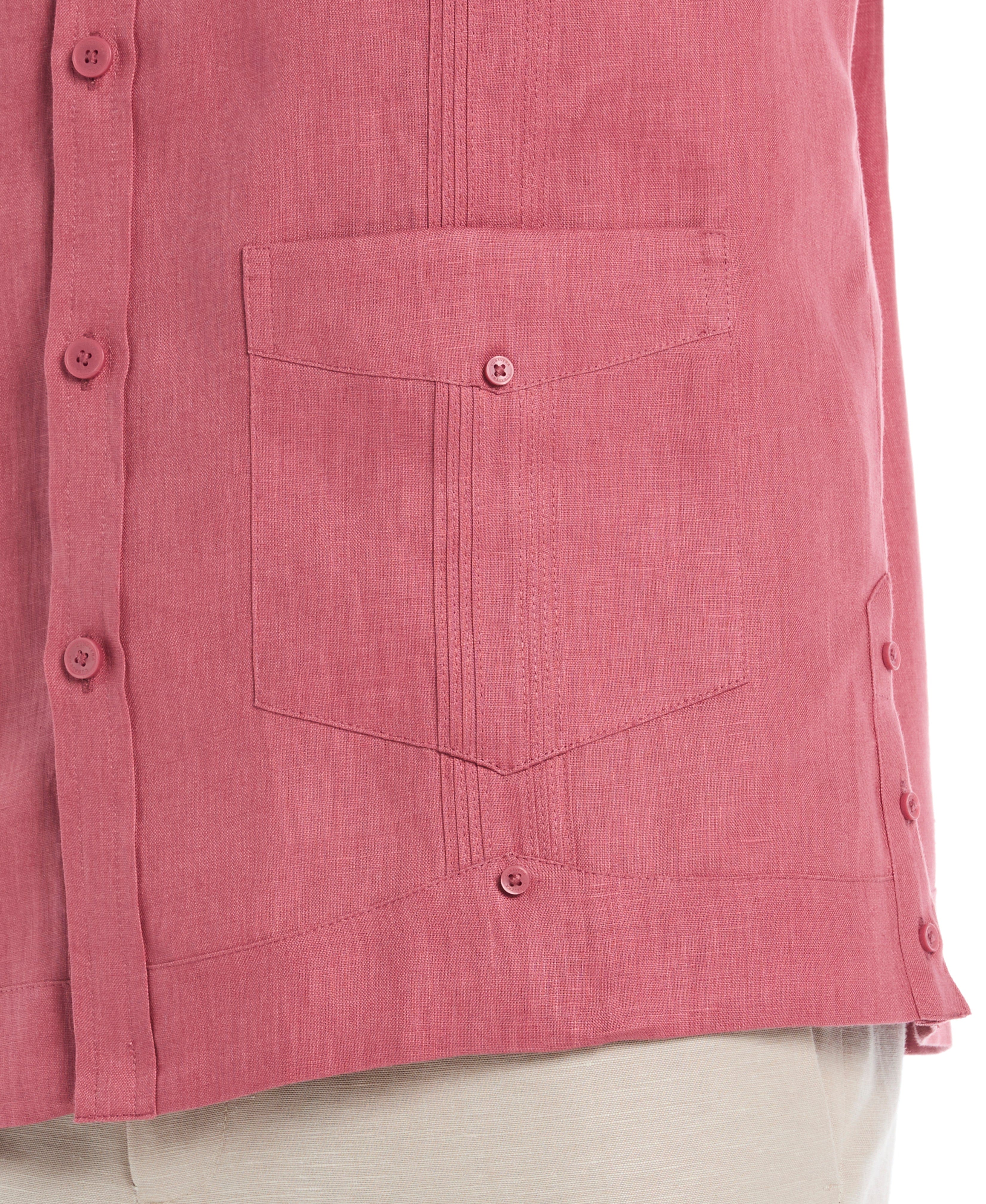 Big & Tall 100% Linen Classic Guayabera Shirt - Long Sleeve