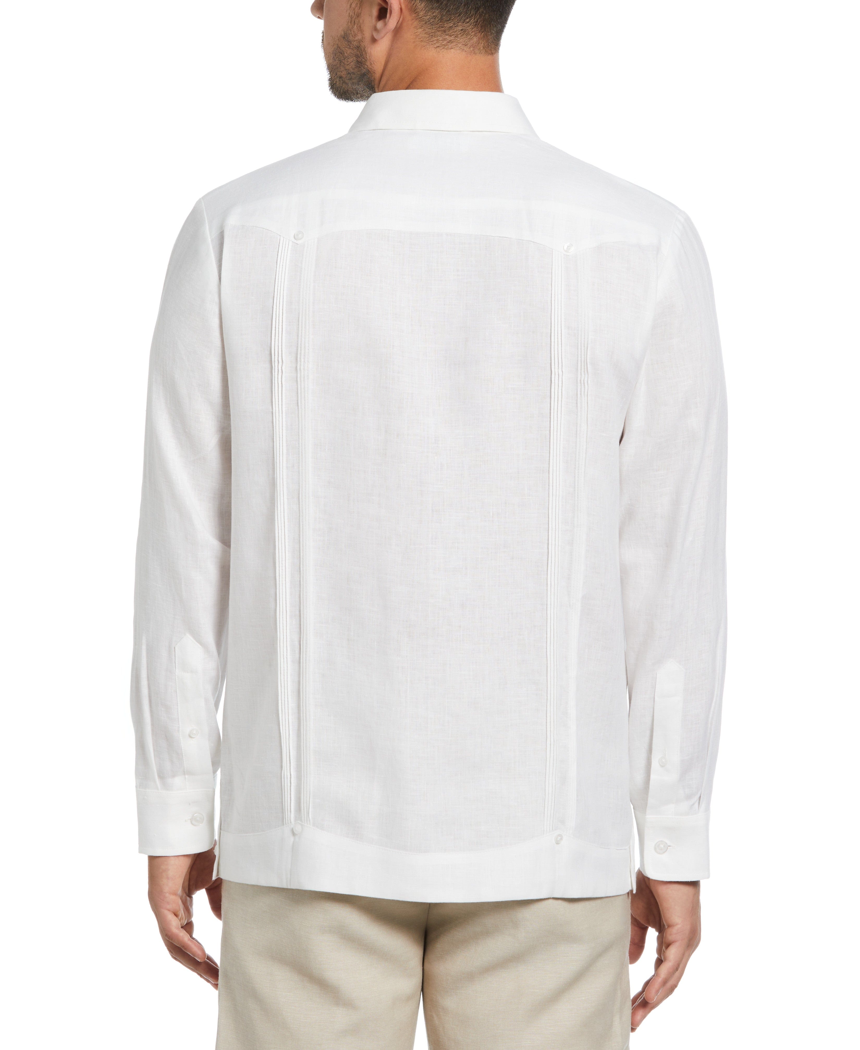 Big & Tall 100% Linen Classic Guayabera Shirt - Long Sleeve