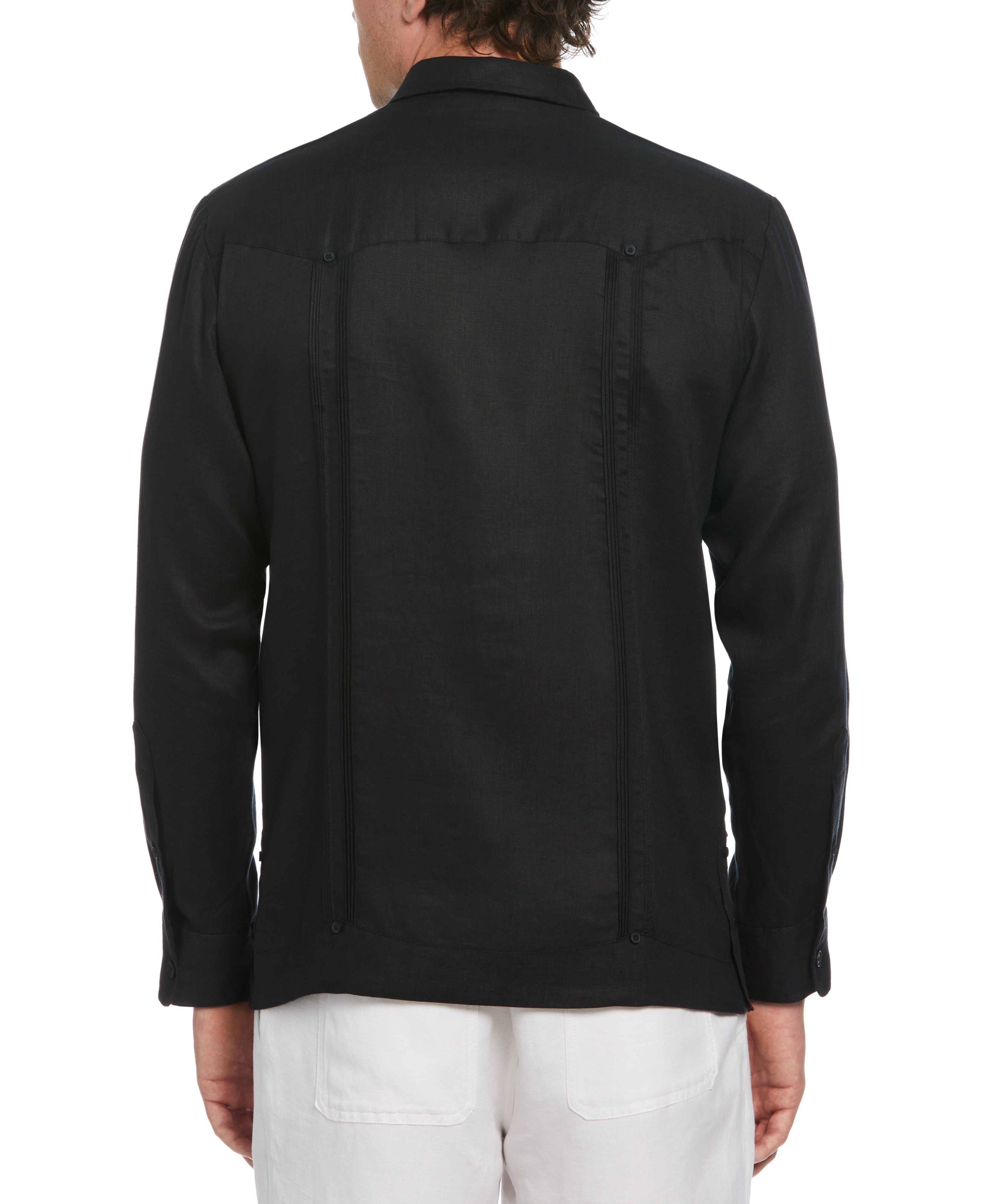 Big & Tall 100% Linen Classic Guayabera Shirt - Long Sleeve