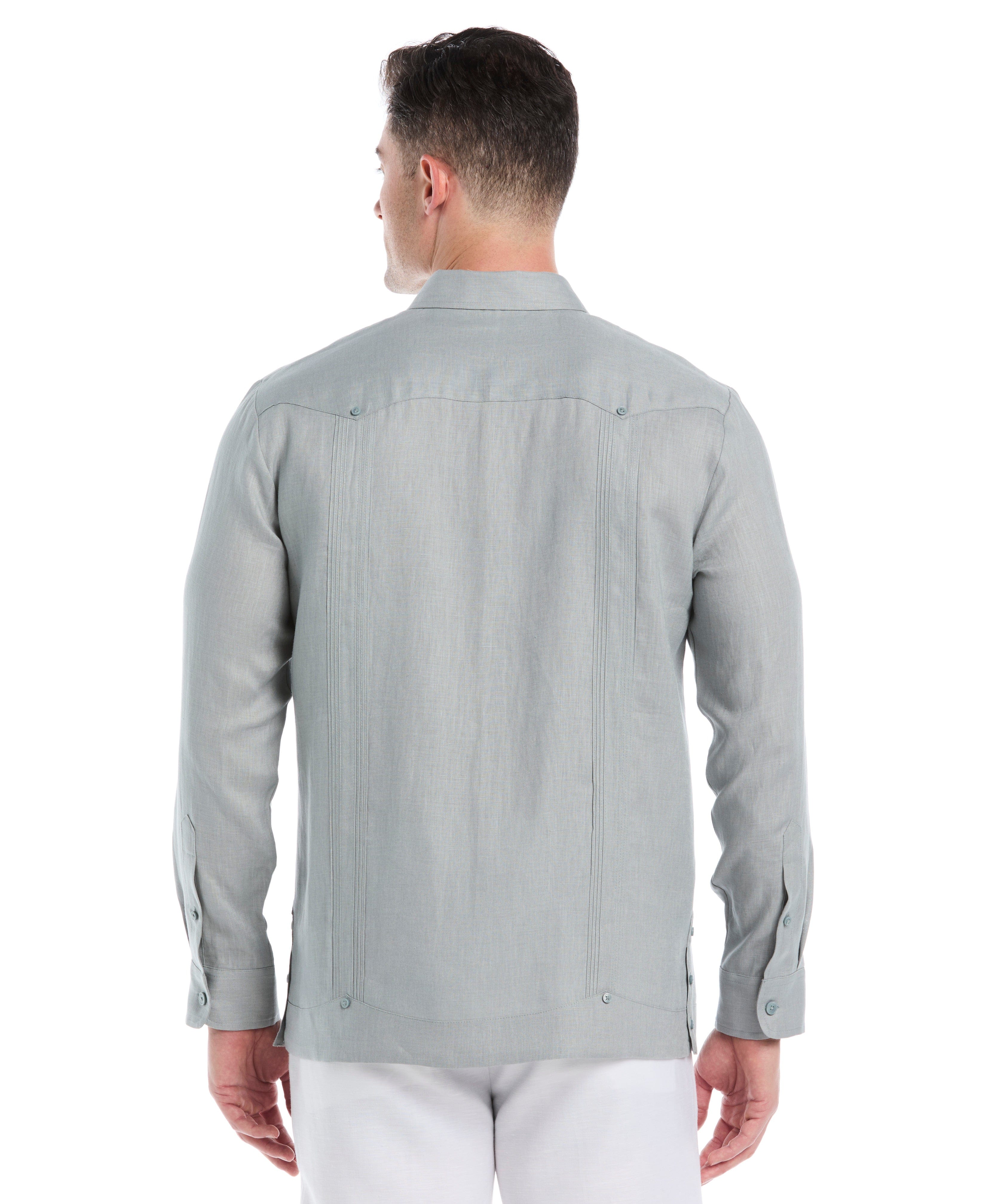 Big & Tall 100% Linen Classic Guayabera Shirt - Long Sleeve