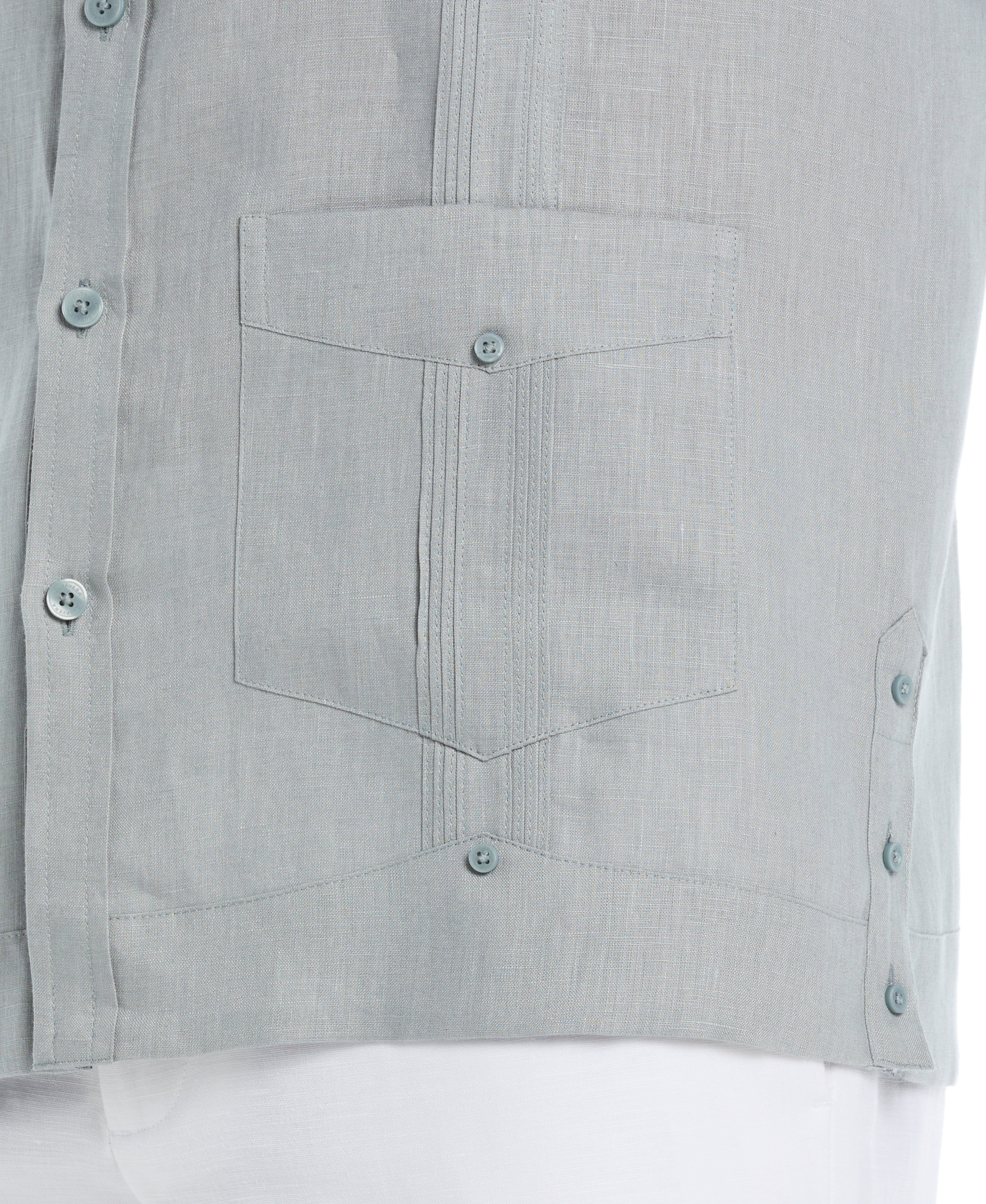 Big & Tall 100% Linen Classic Guayabera Shirt - Long Sleeve