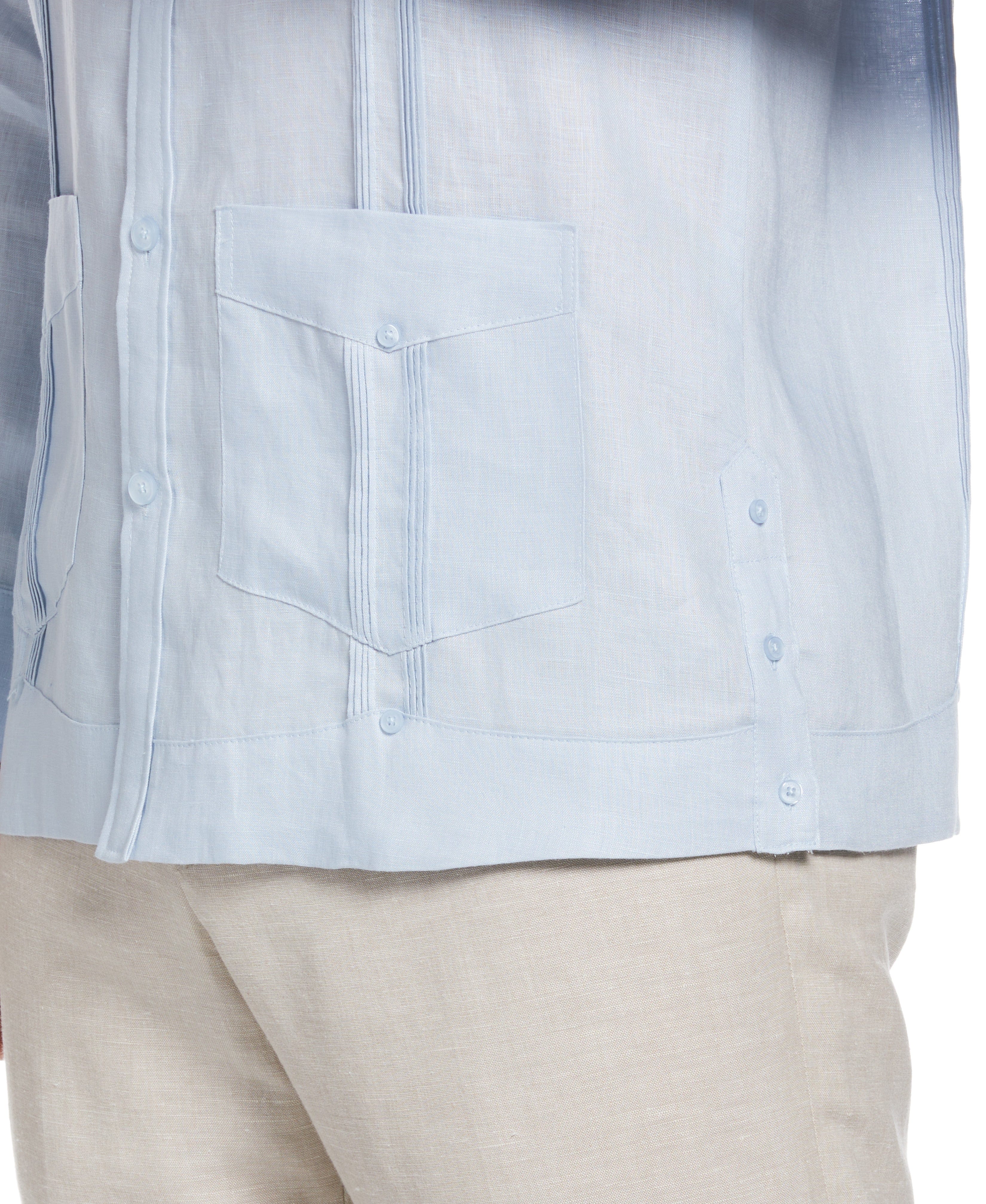Big & Tall 100% Linen Classic Guayabera Shirt - Long Sleeve
