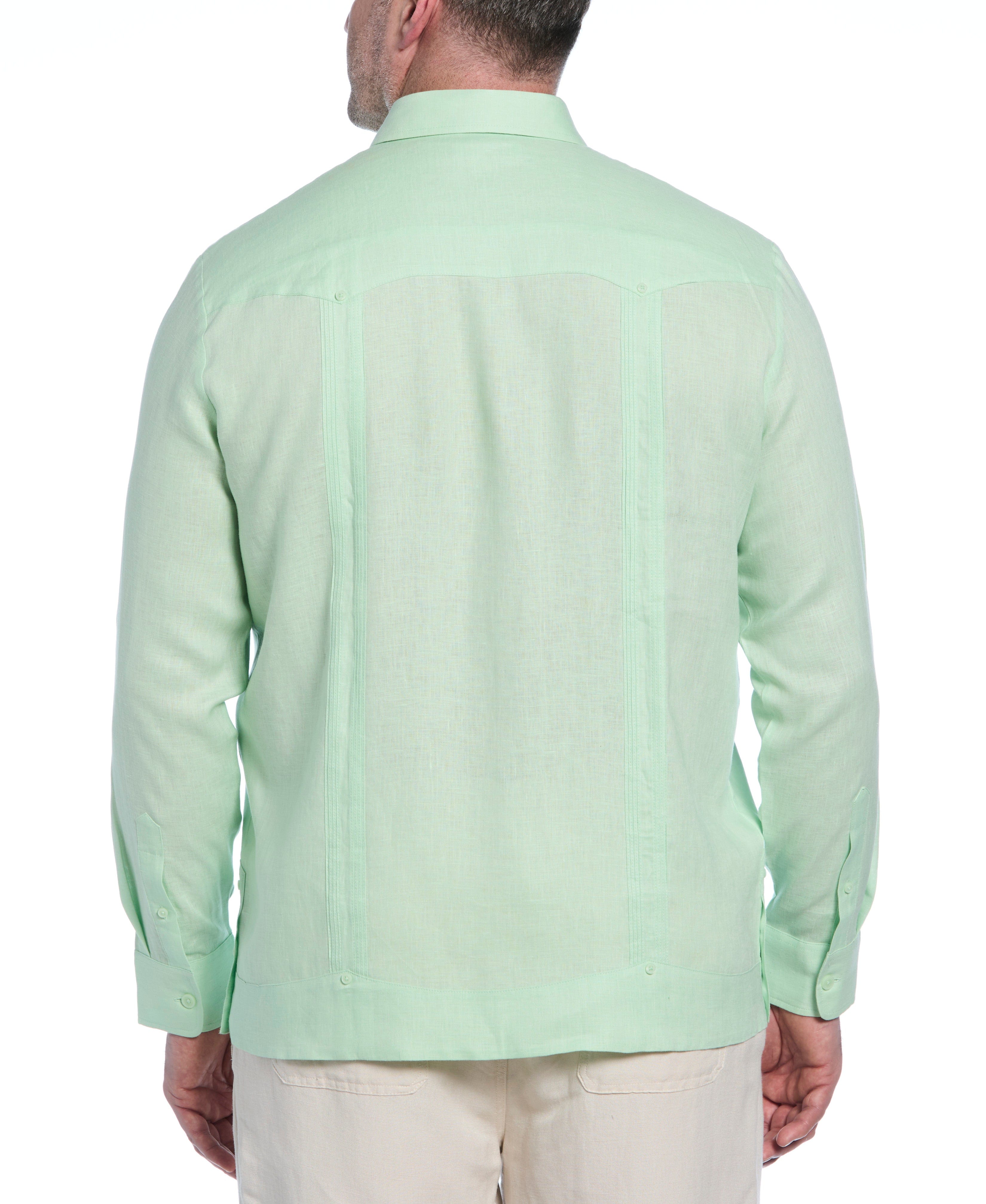 Big & Tall 100% Linen Classic Guayabera Shirt - Long Sleeve