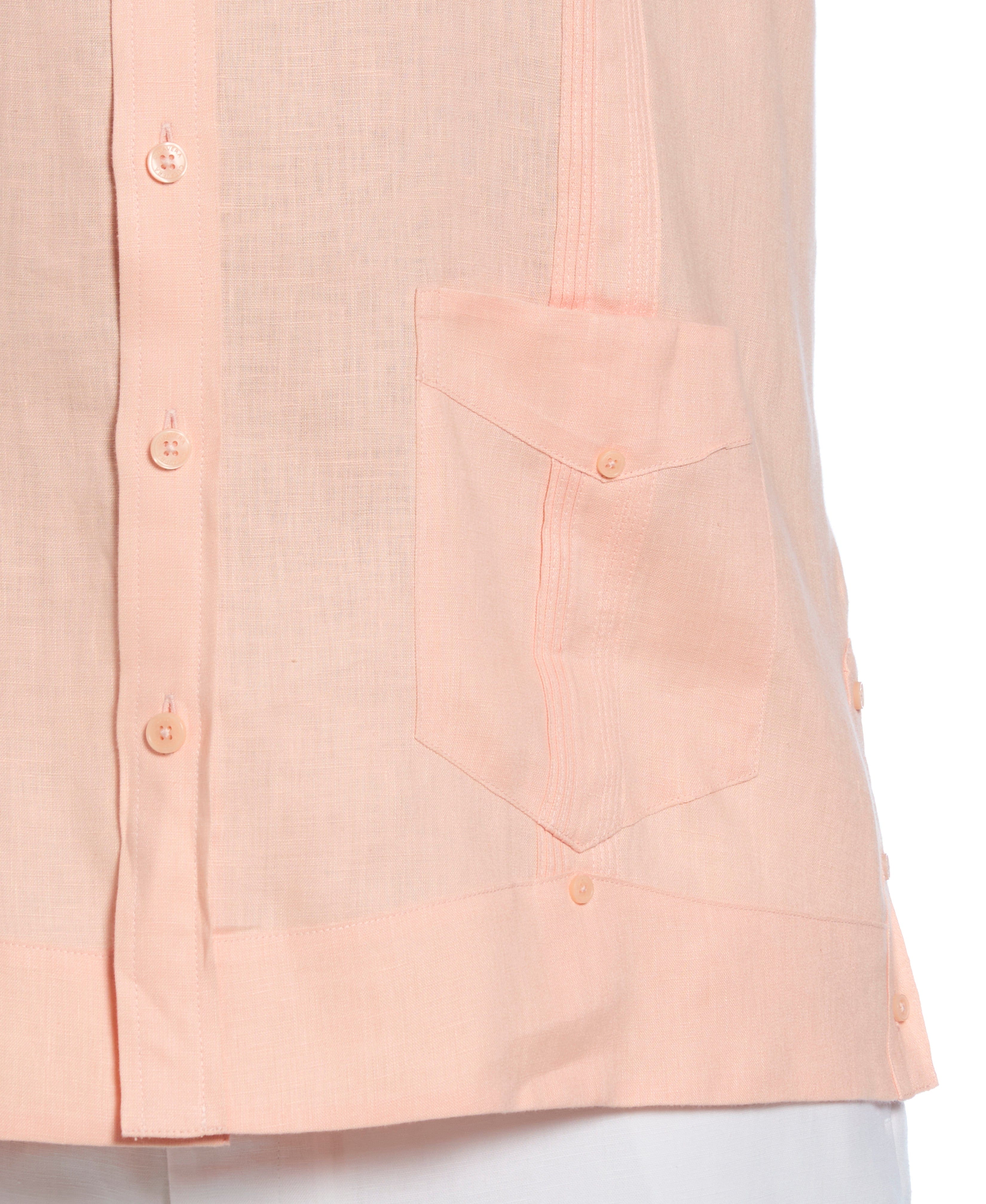 Big & Tall 100% Linen Classic Guayabera Shirt - Long Sleeve