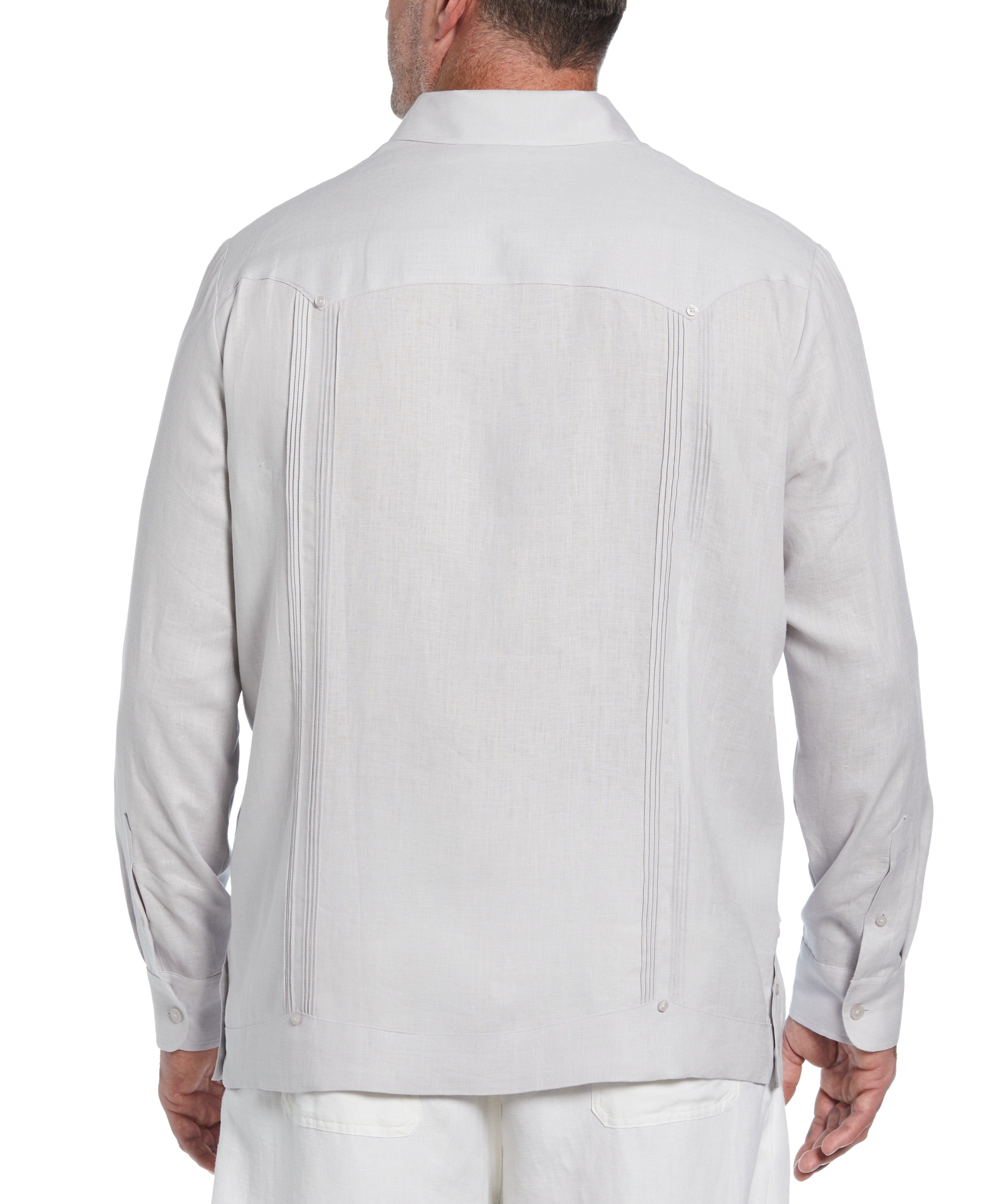 Big & Tall 100% Linen Classic Guayabera Shirt - Long Sleeve