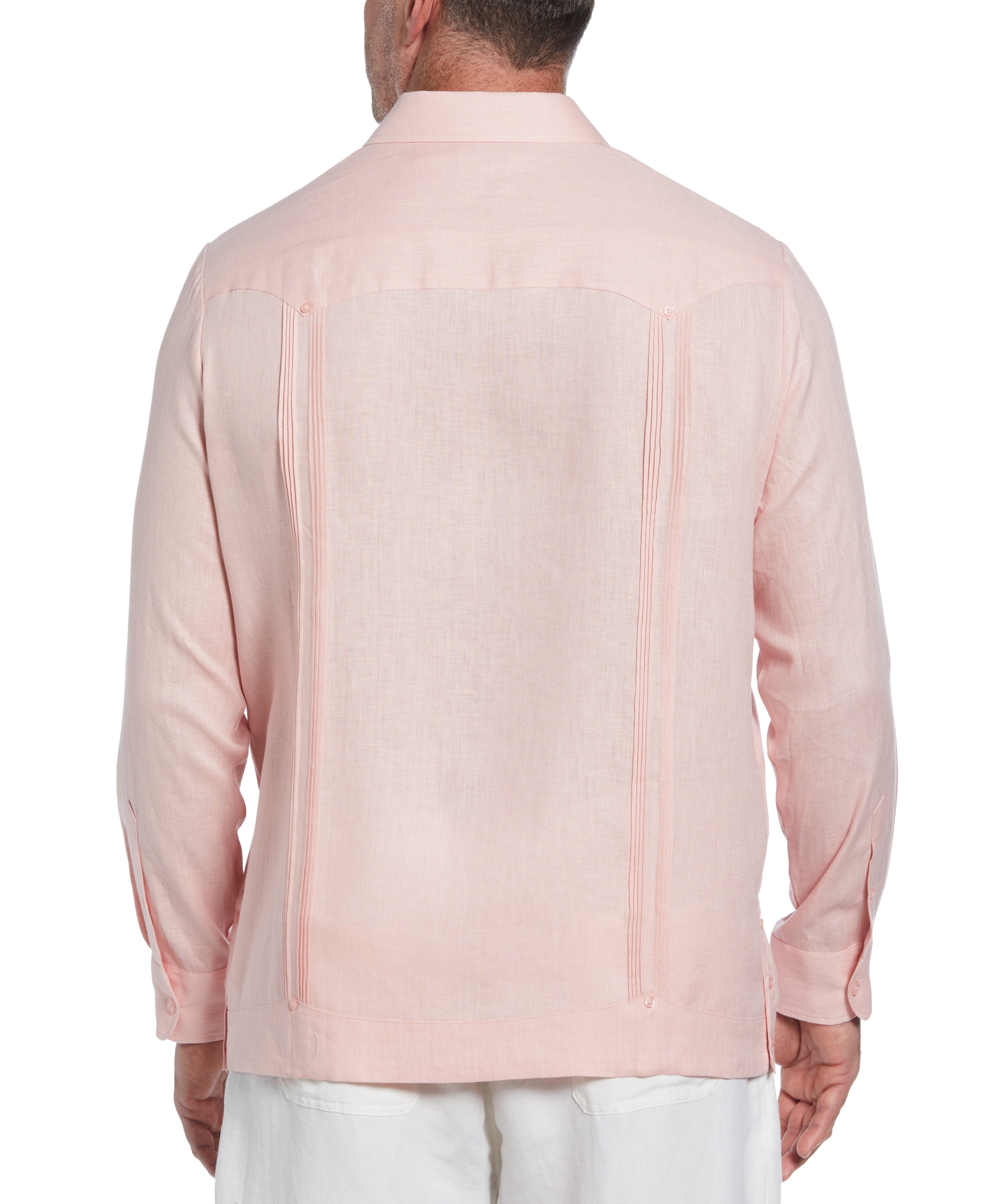 Big & Tall 100% Linen Classic Guayabera Shirt - Long Sleeve