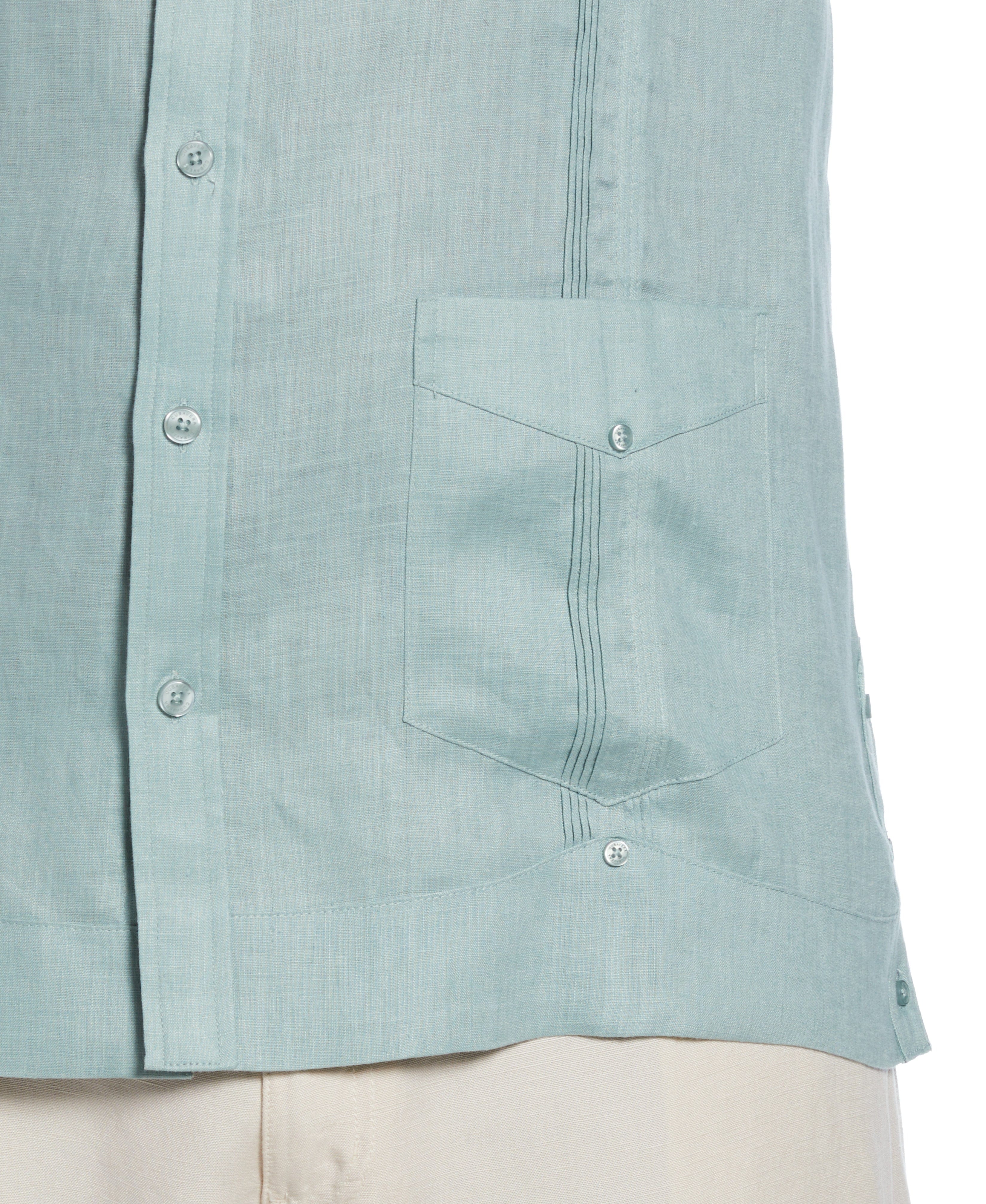 Big & Tall 100% Linen Classic Guayabera Shirt - Long Sleeve