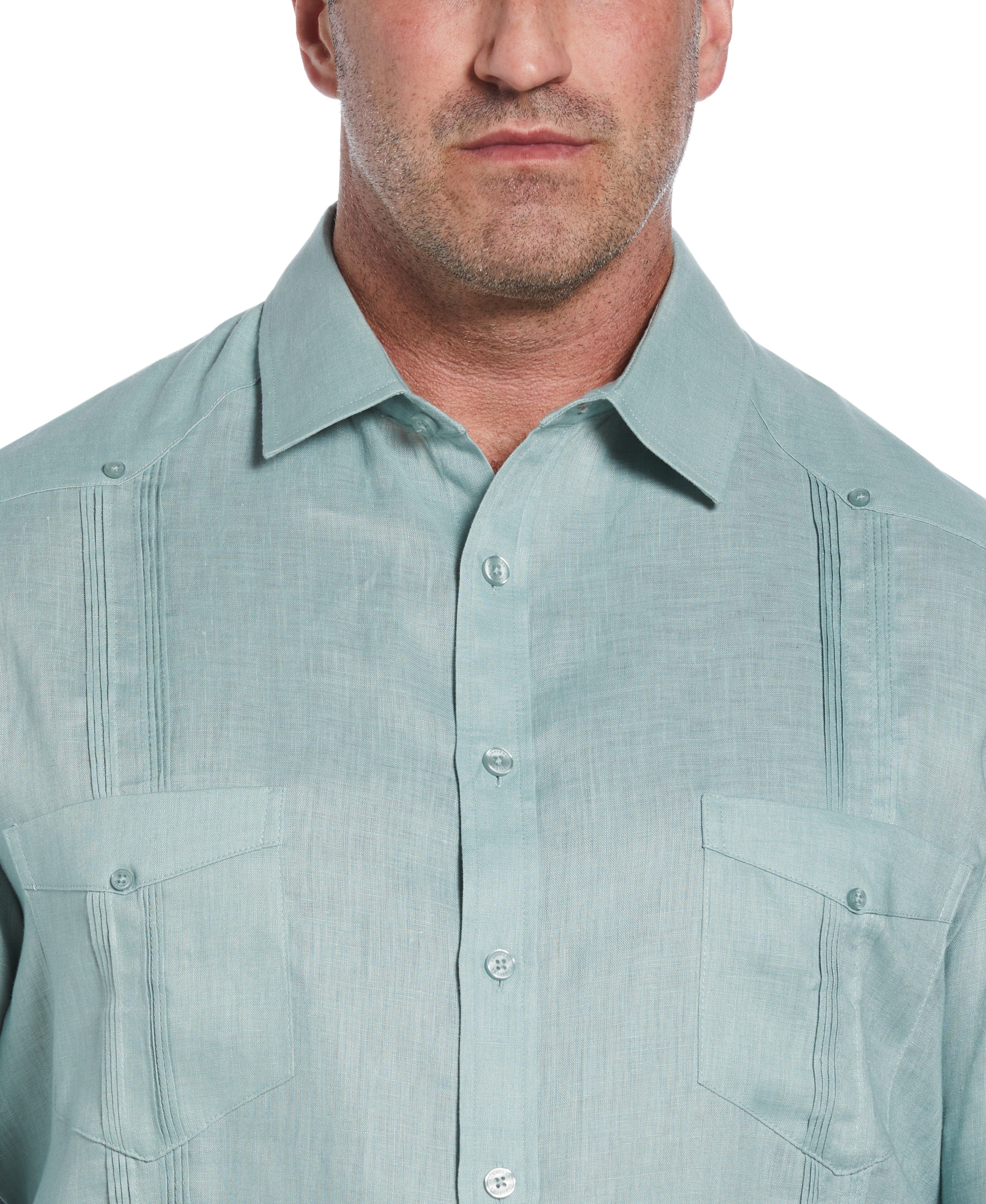 Big & Tall 100% Linen Classic Guayabera Shirt - Long Sleeve