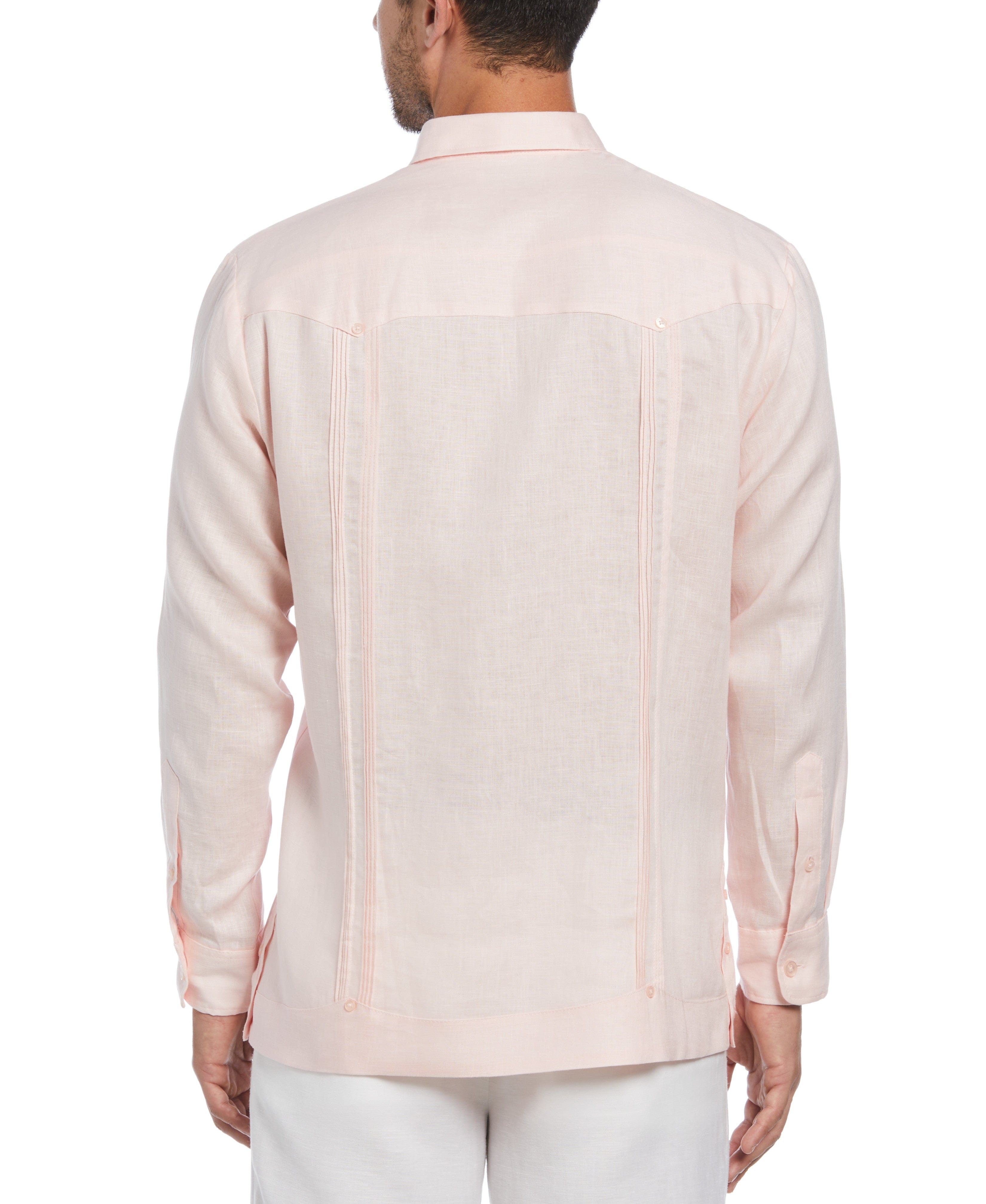 Big & Tall 100% Linen Classic Guayabera Shirt - Long Sleeve