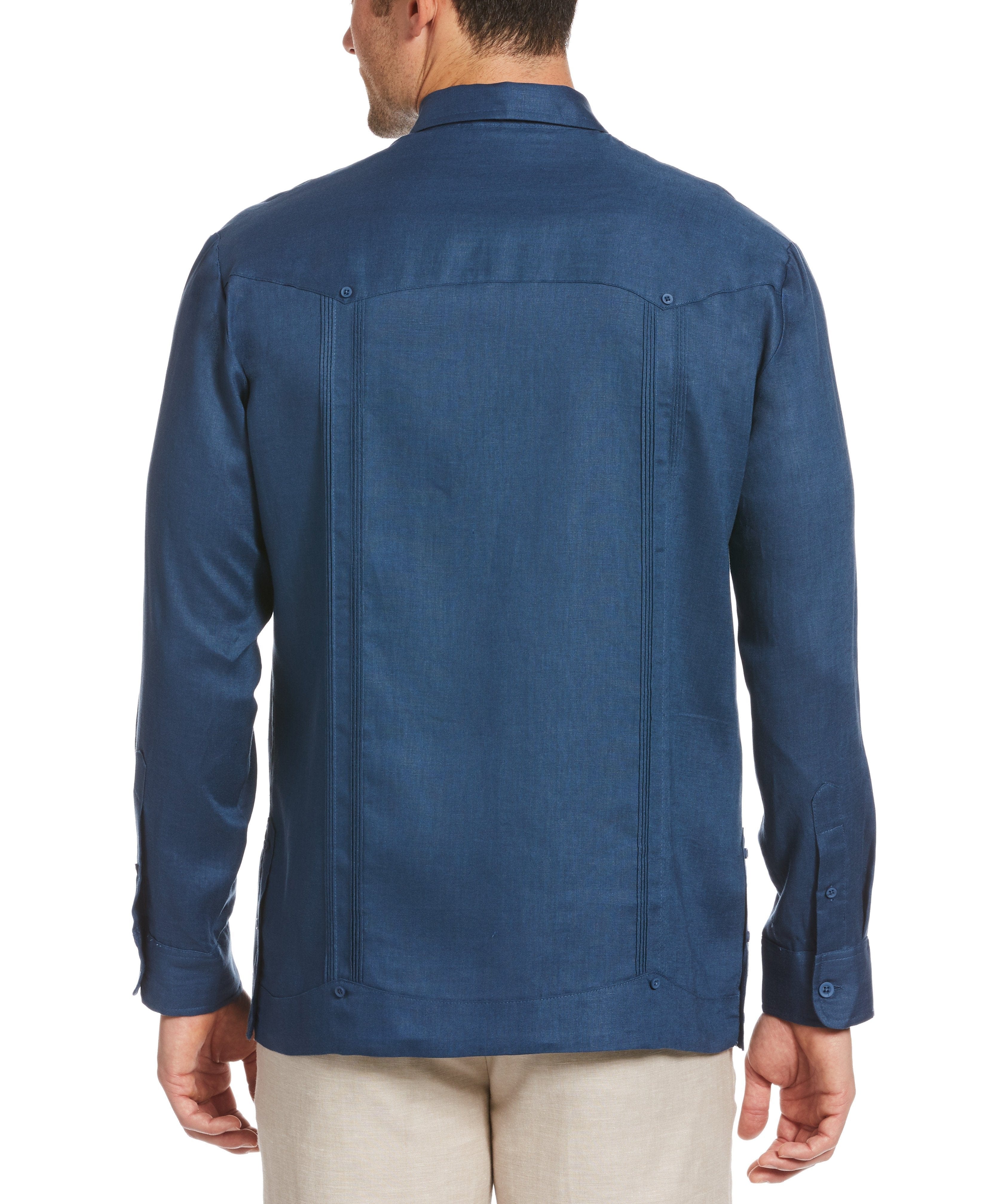 Big & Tall 100% Linen Classic Guayabera Shirt - Long Sleeve