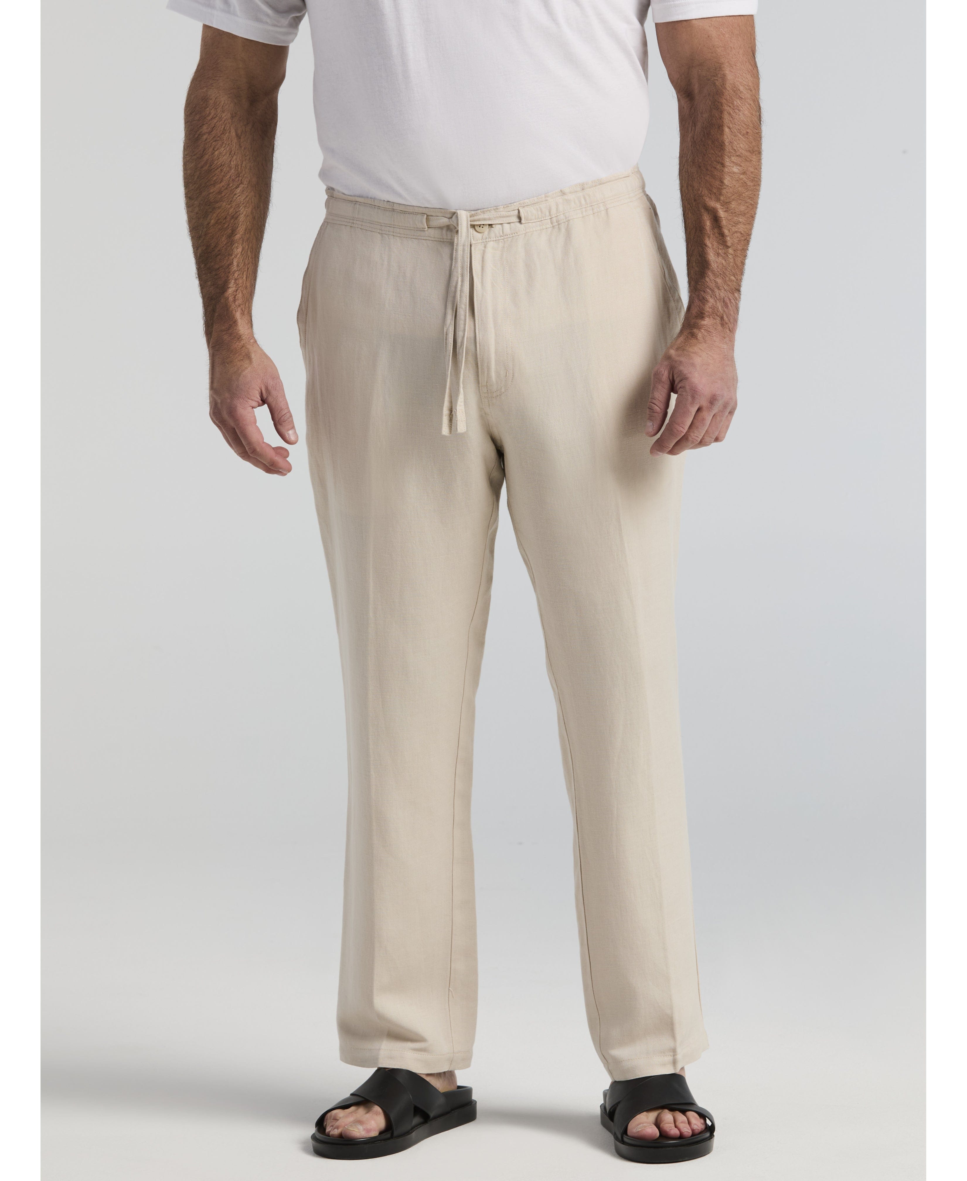 Big & Tall Linen-Blend Core Drawstring Pants