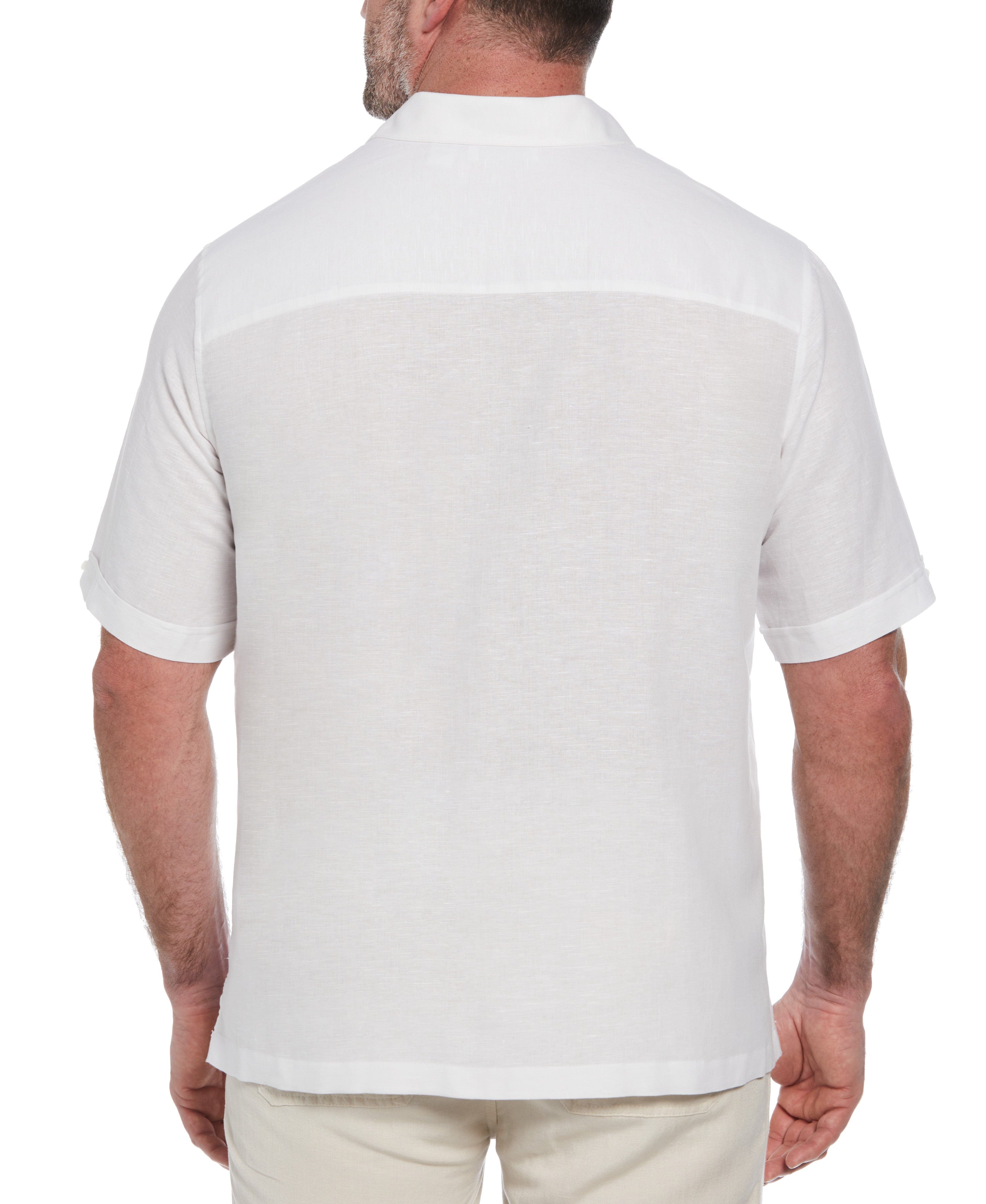 Big & Tall Linen Blend Gradient Stripe Panel Shirt