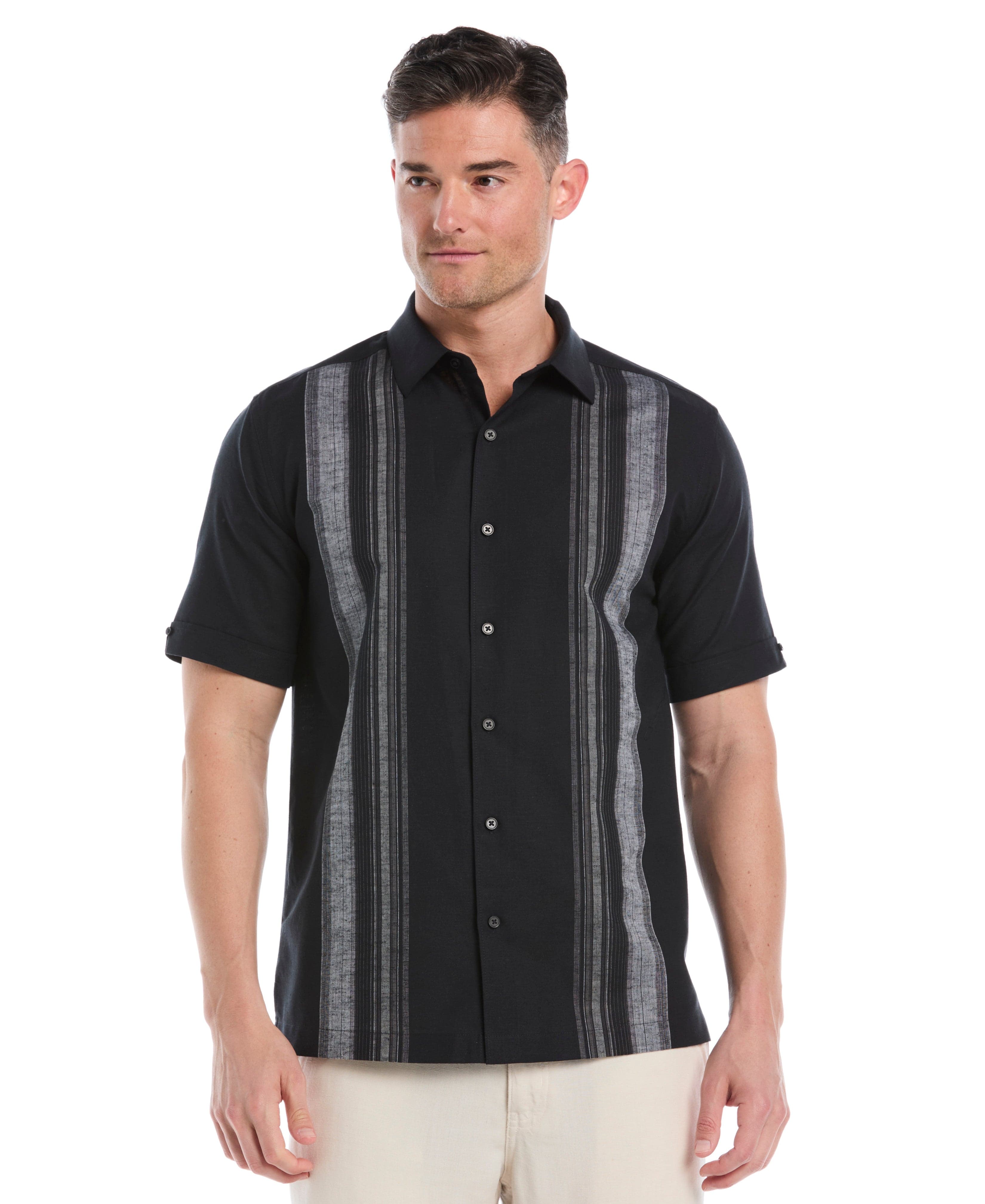 Linen Blend Yarn Dye Panel Shirt