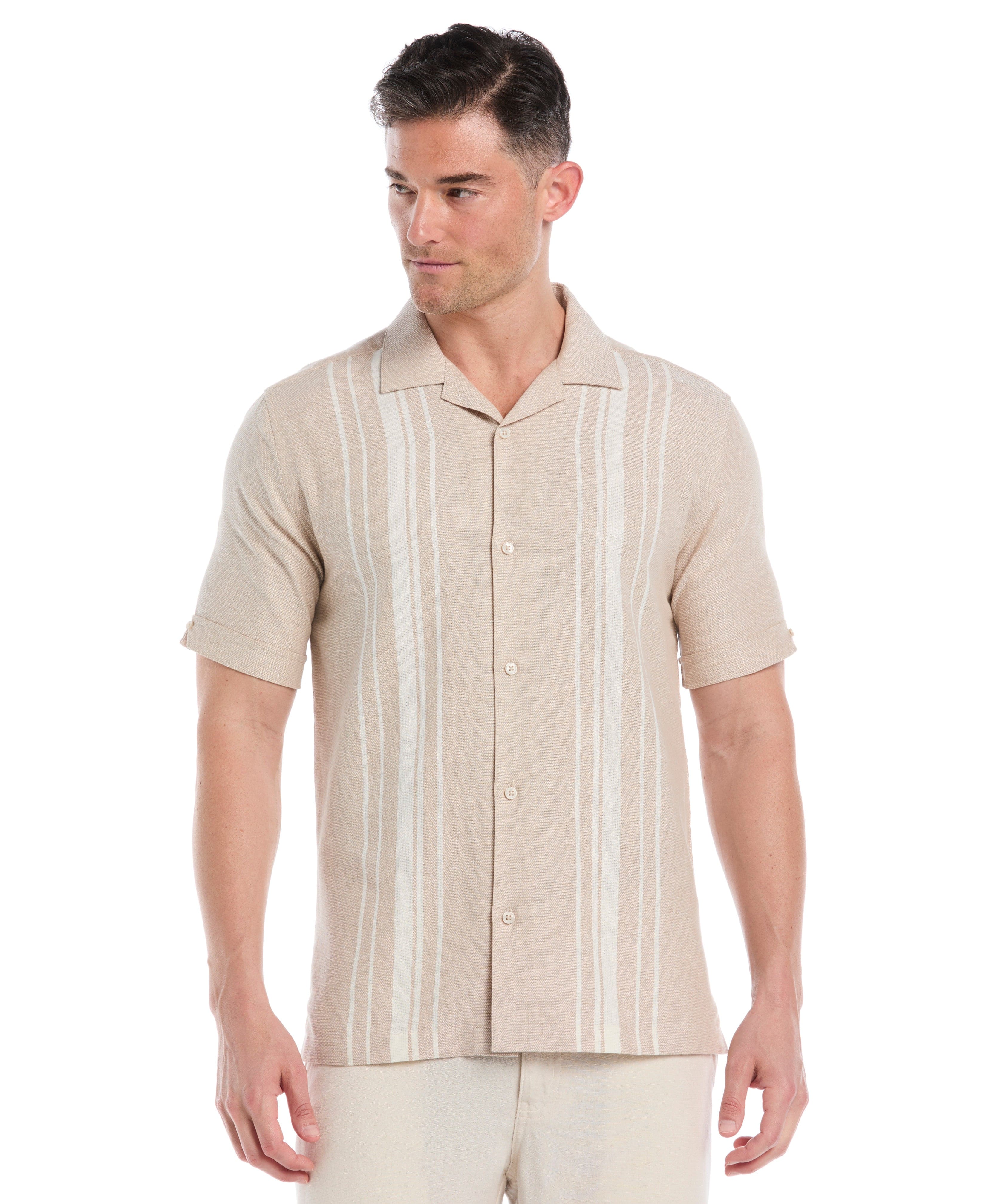 Cotton Linen Dobby Panel Shirt