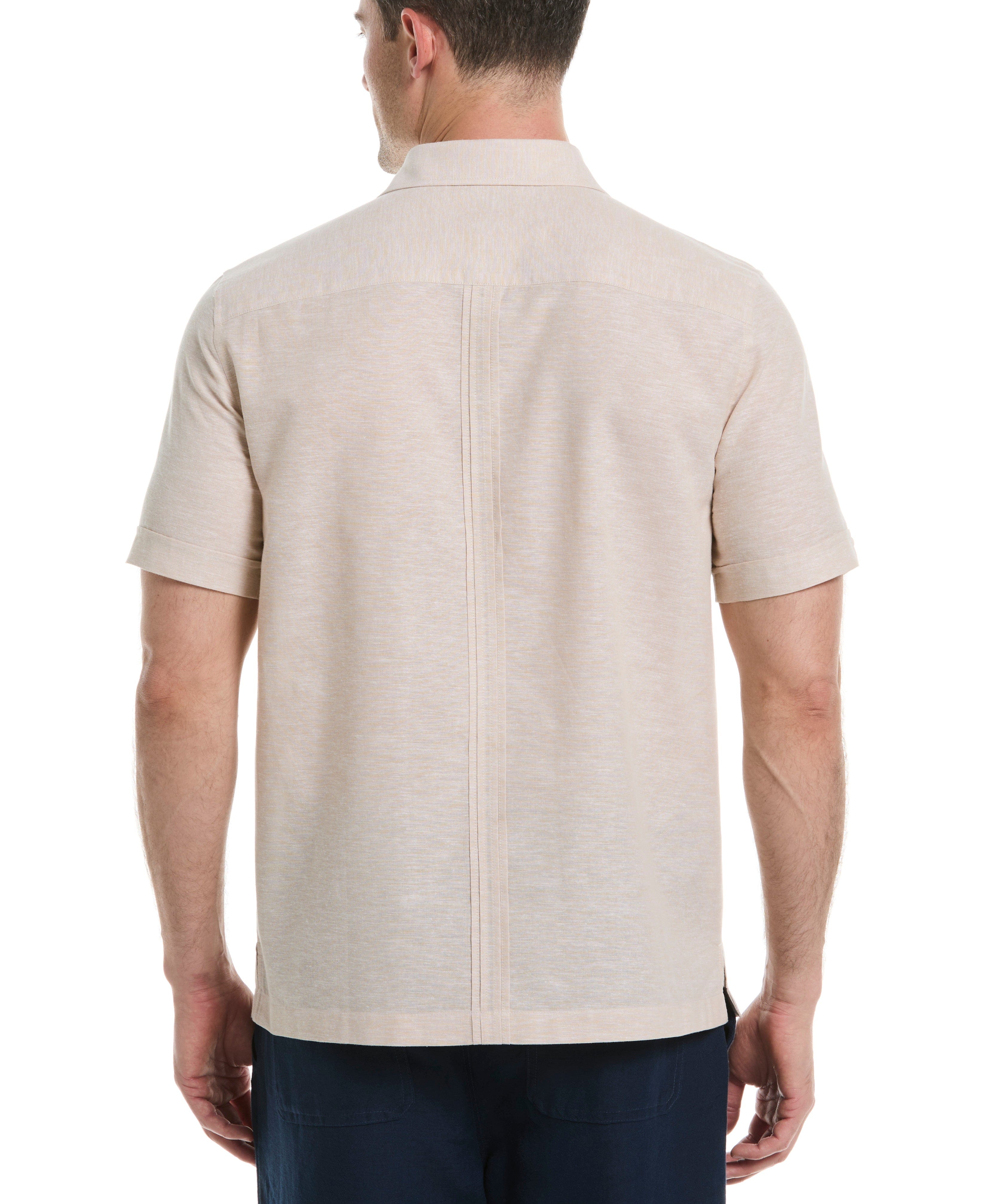 Linen Blend 4-Pocket Guayabera Shirt