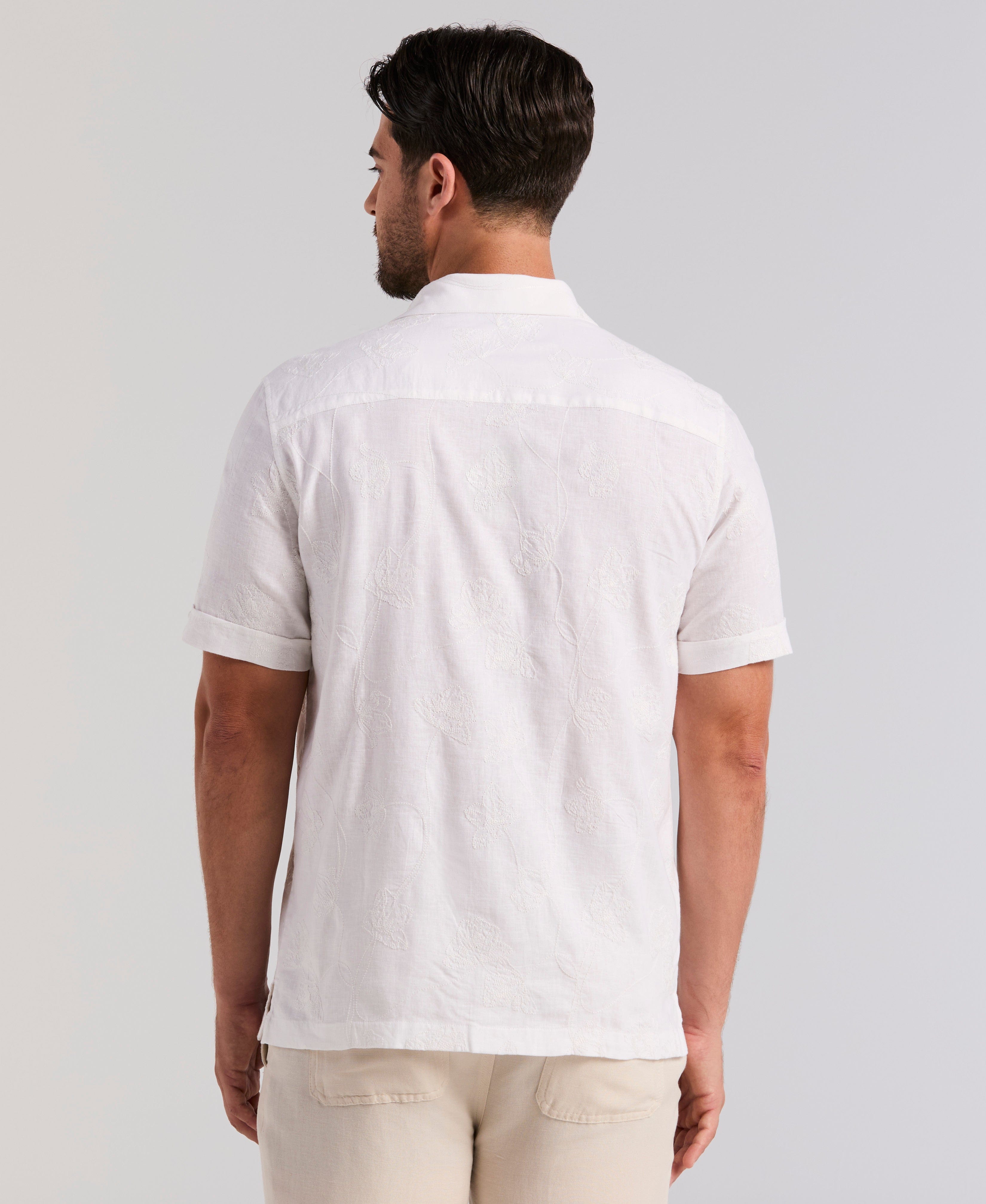 Linen Blend Floral Shifley Shirt