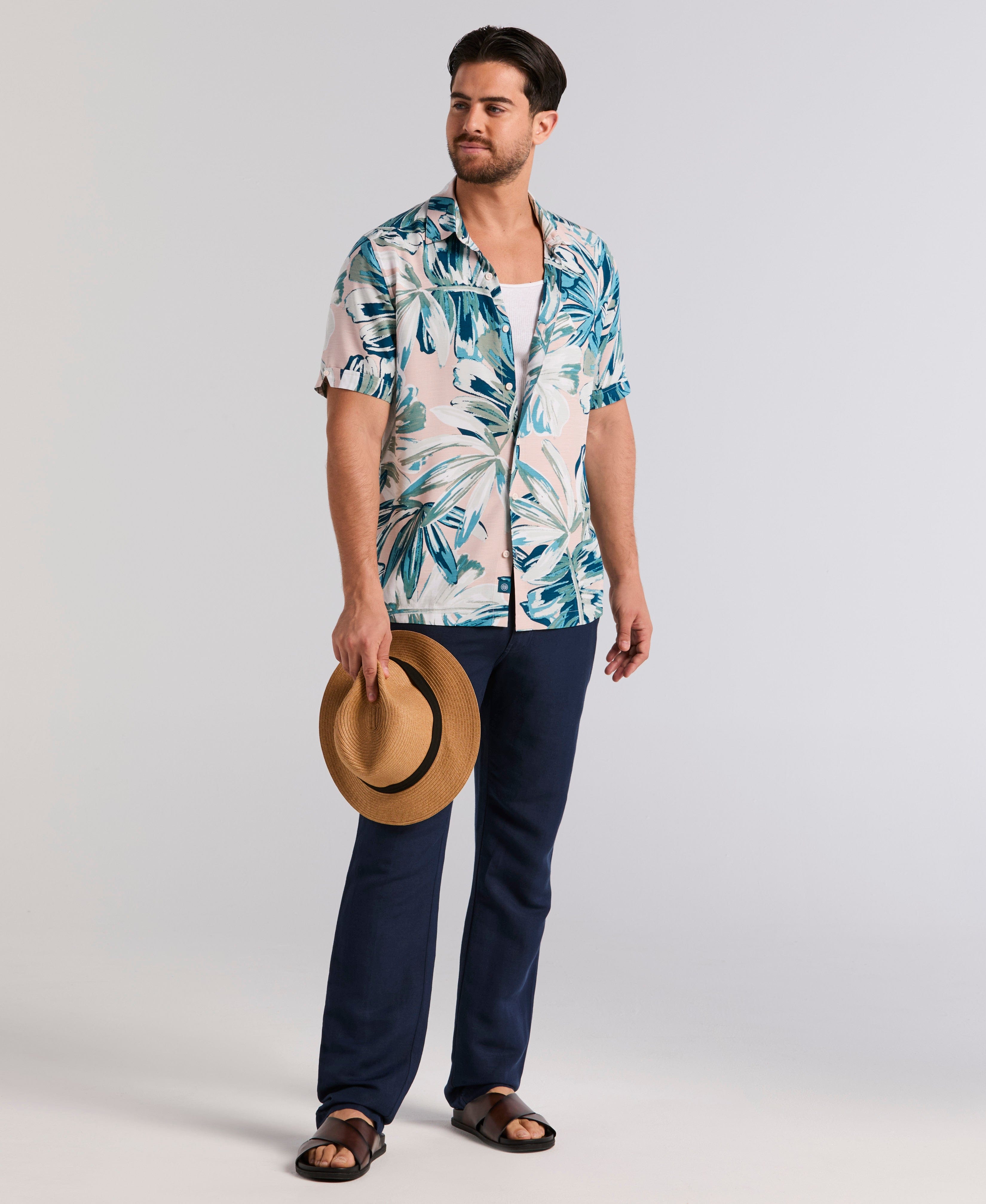 Oversized Leaf Print Shirt