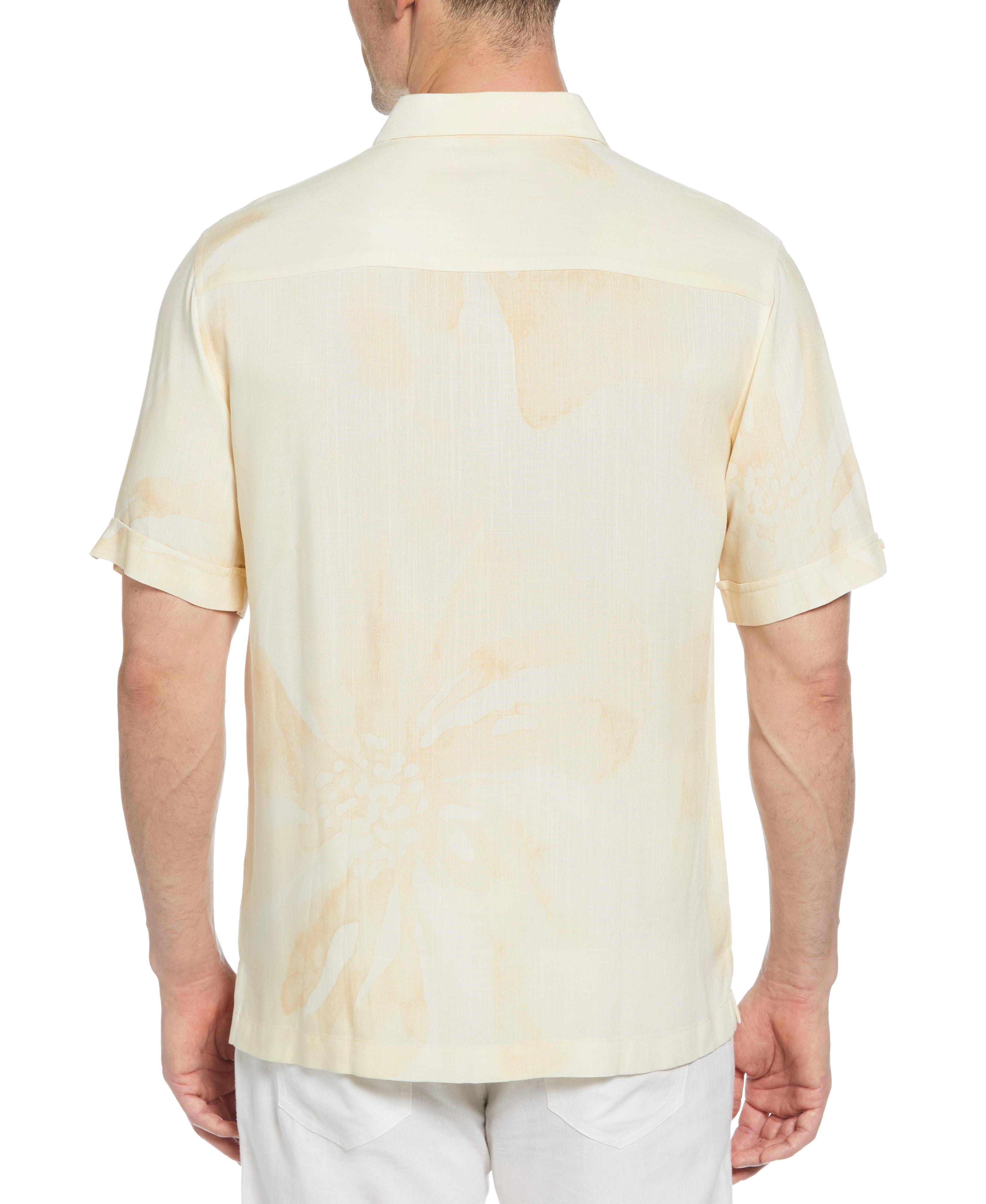 Oversized Tropical Placement Print Shirt