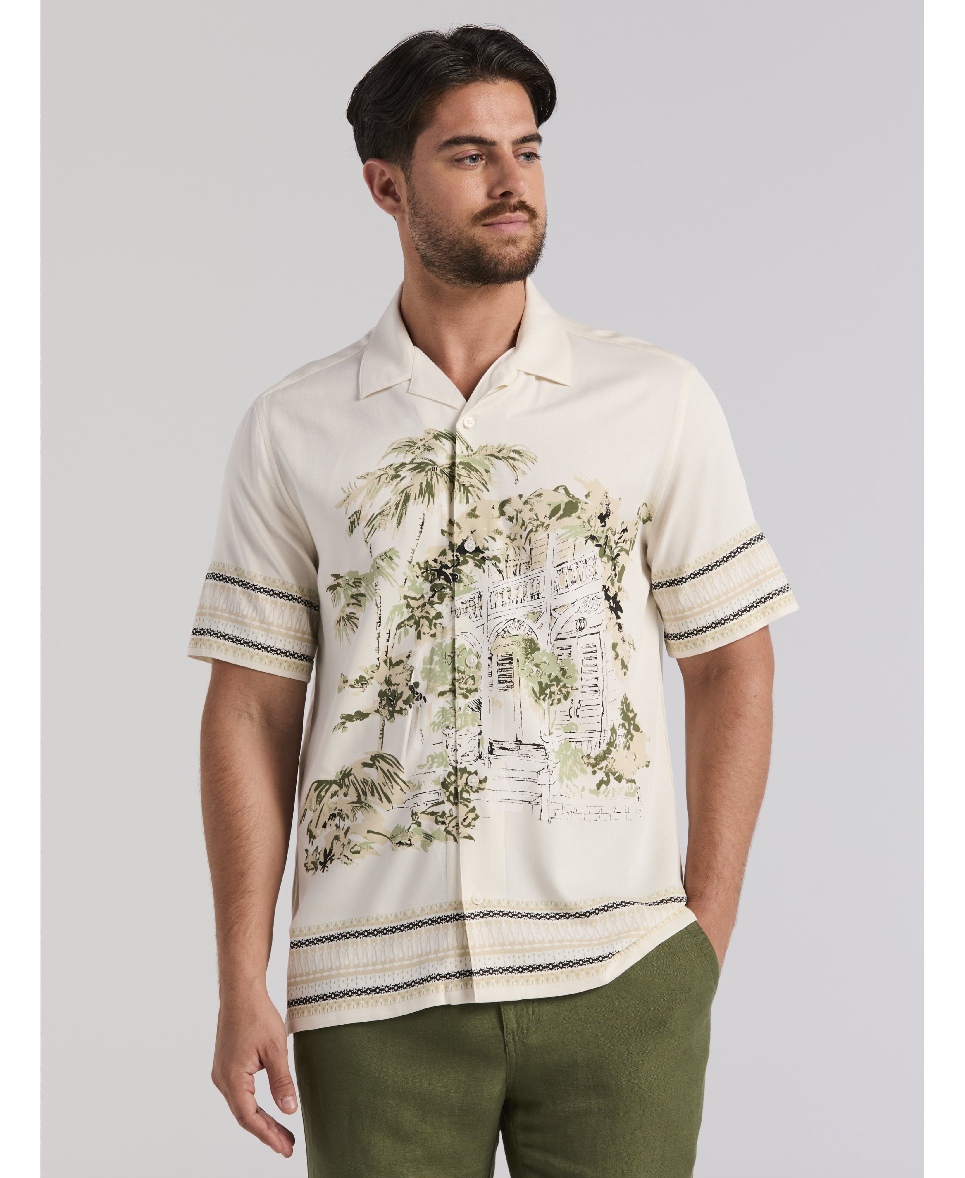 Twill Scenic Print Shirt