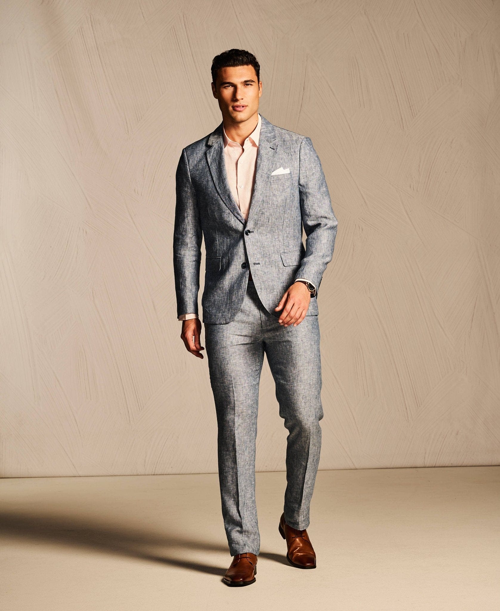 Delave Ensign Blue Linen Suit