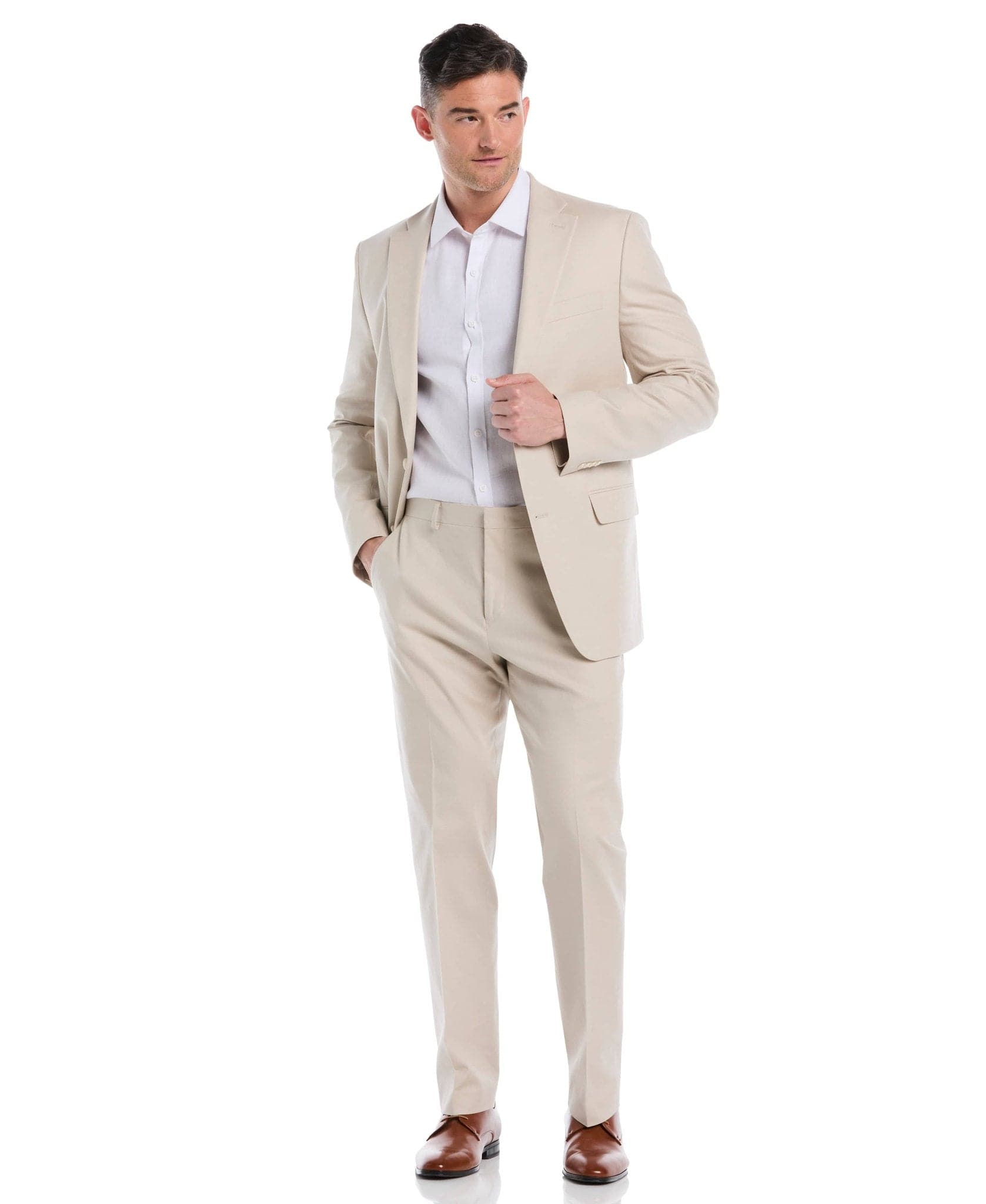 Linen Blend Beige Suit