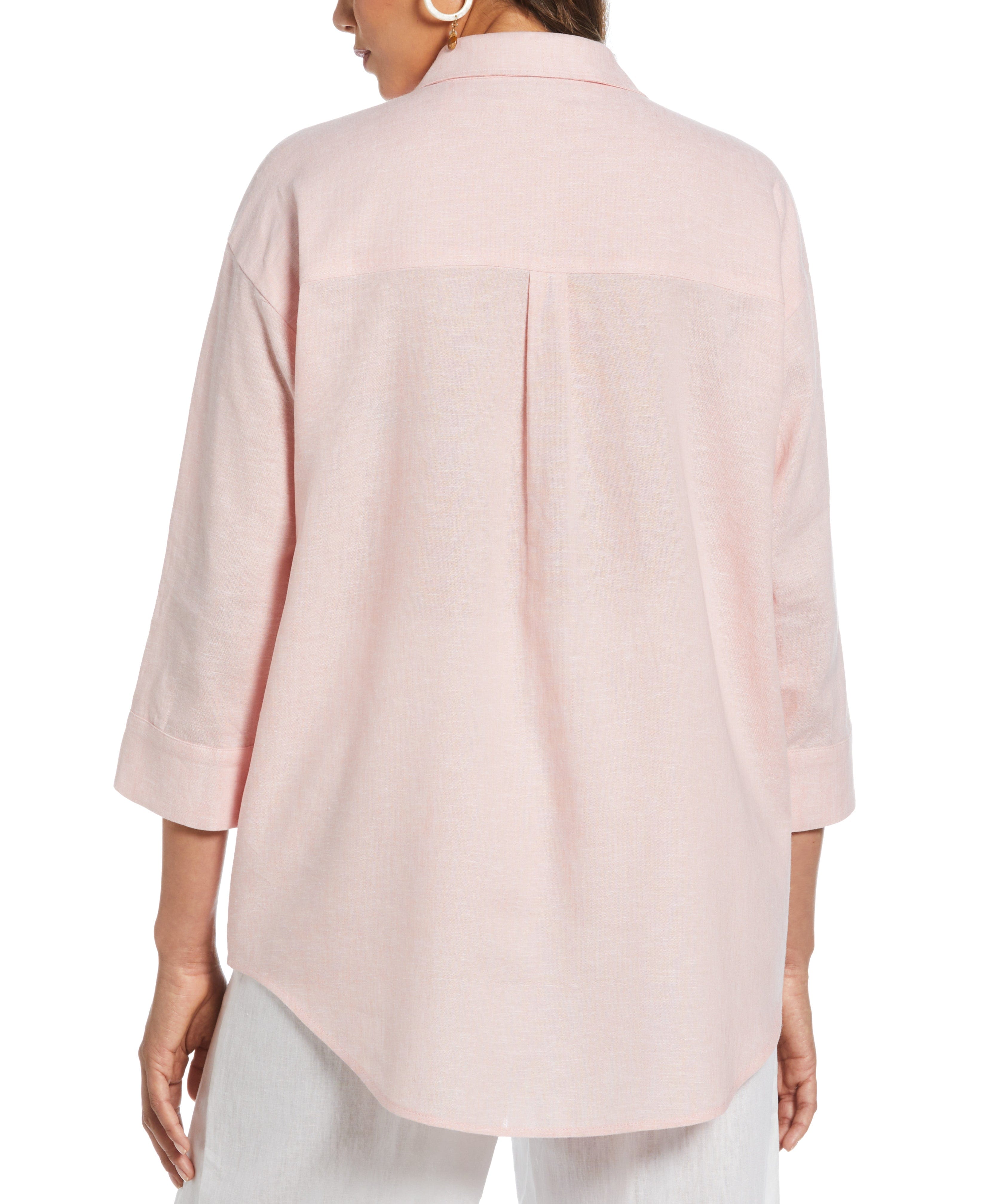 Linen Blend Cross-Dyed Popover Shirt