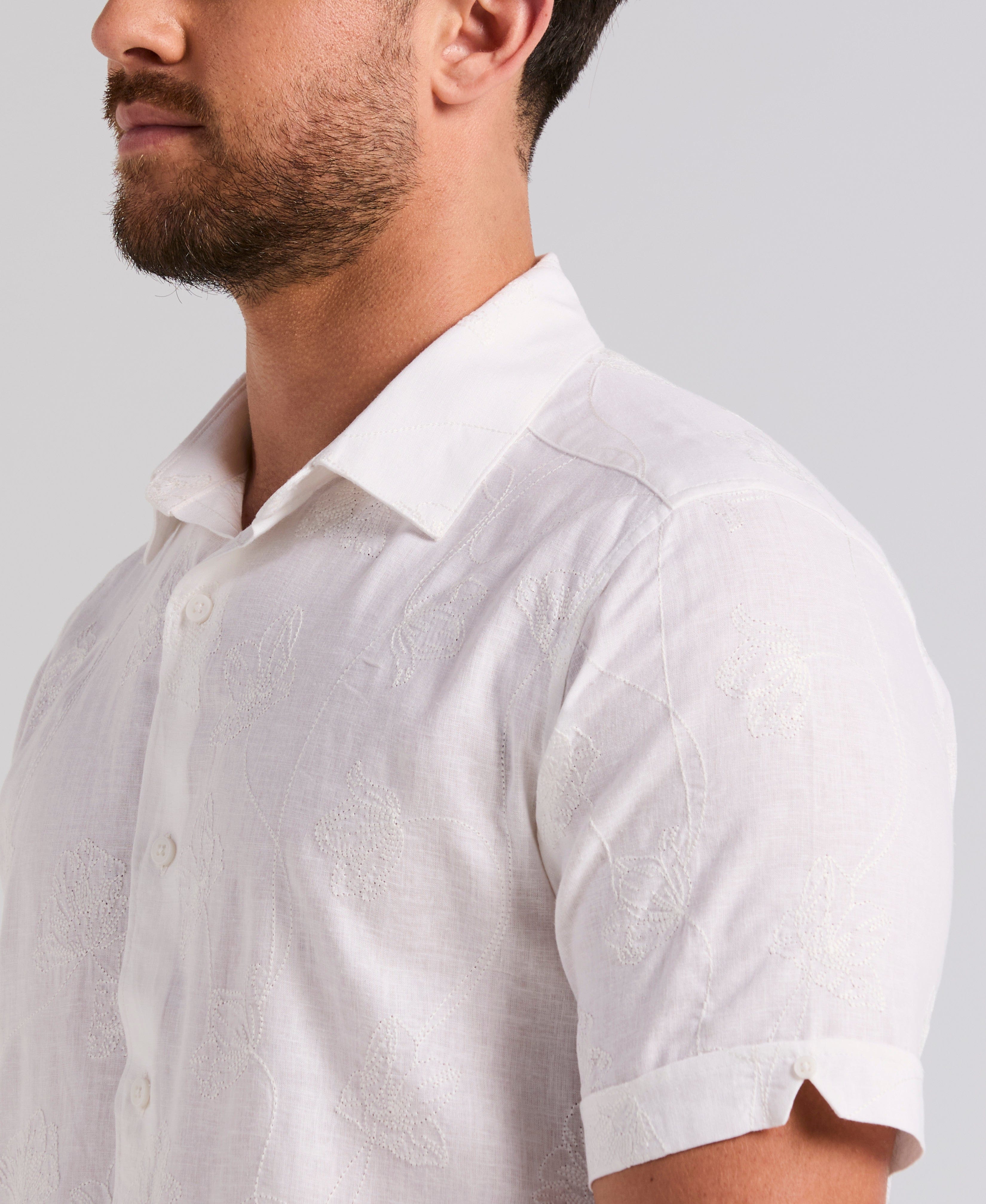 Linen Blend Floral Shifley Shirt