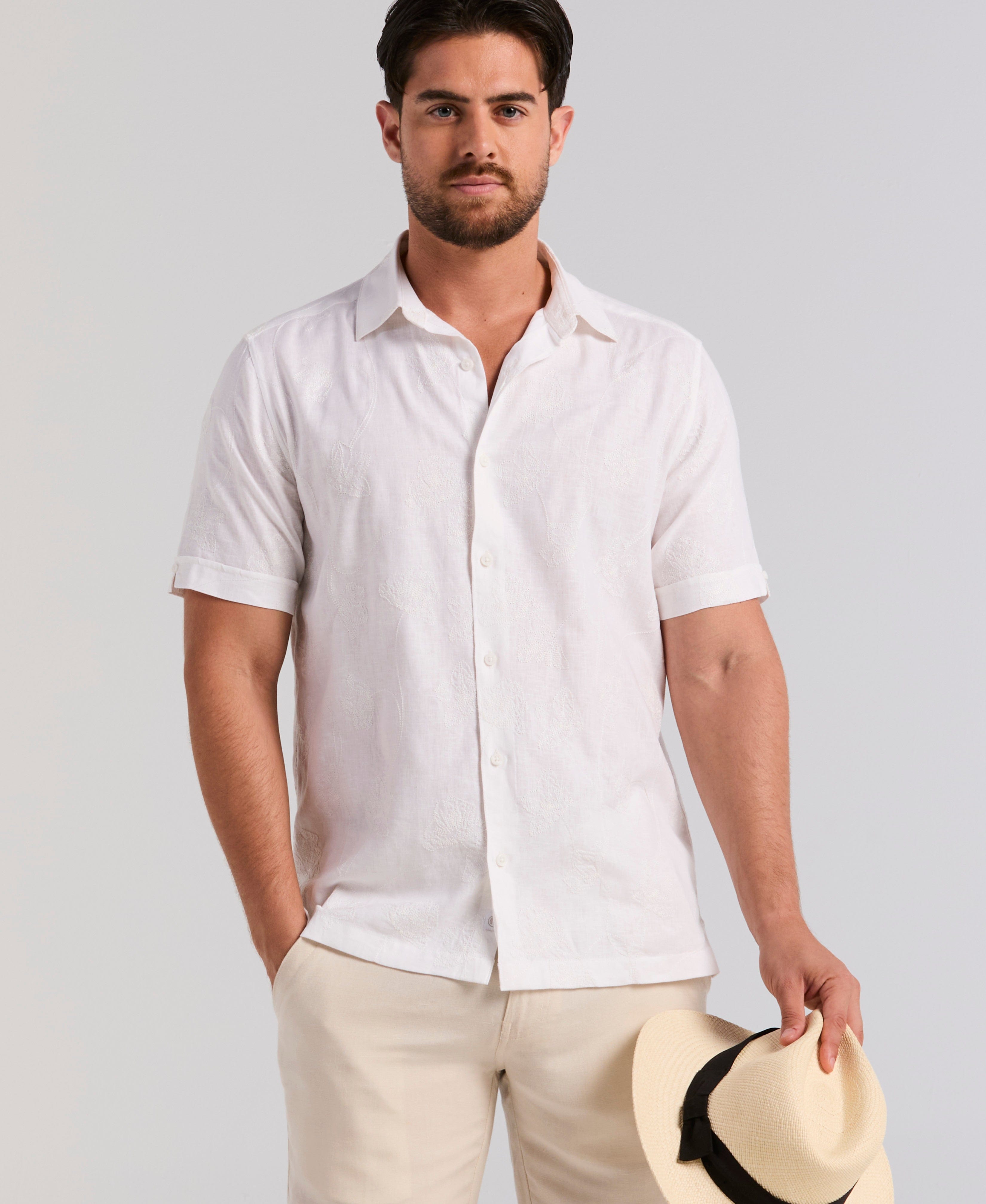 Linen Blend Floral Shifley Shirt