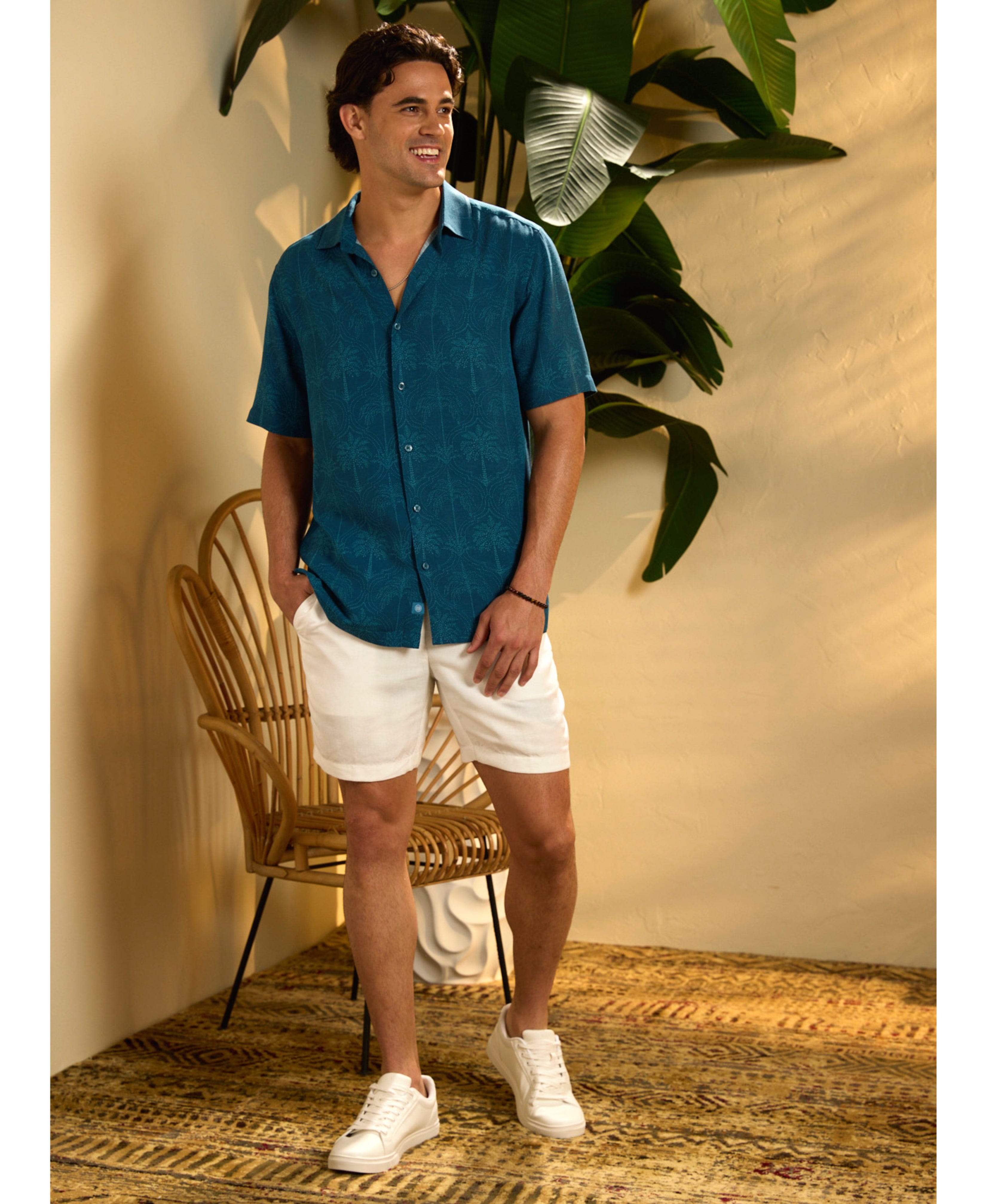 Medallion Palm Print Shirt