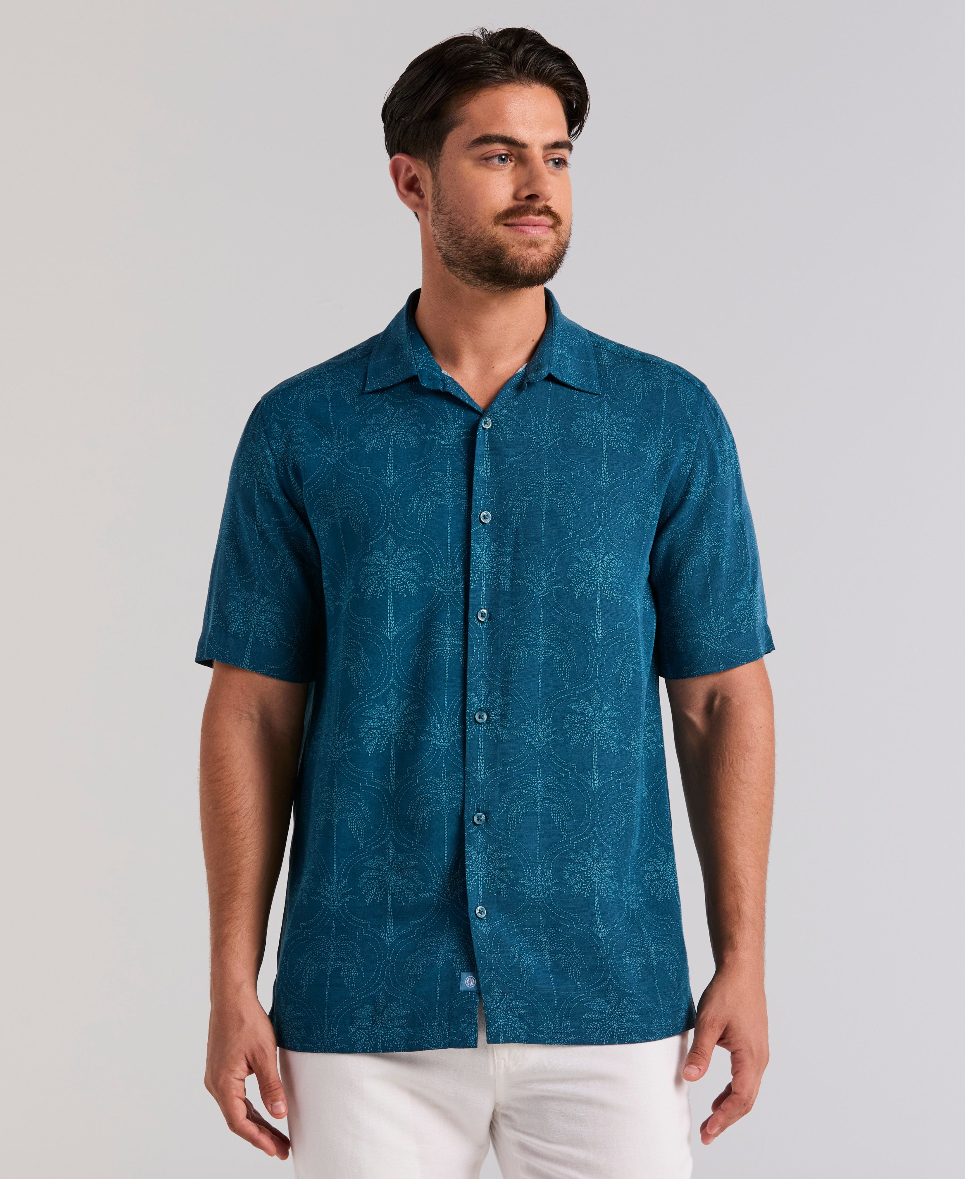 Medallion Palm Print Shirt